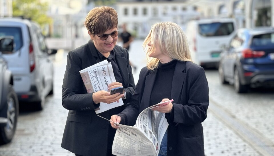 På marknadsavdelinga i Os & Fusaposten møter du Tine og Michelle.